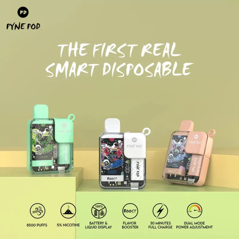 Pyne Pod BOOST 8500 Disposable Device – 8500 Puffs - Lemon Lime