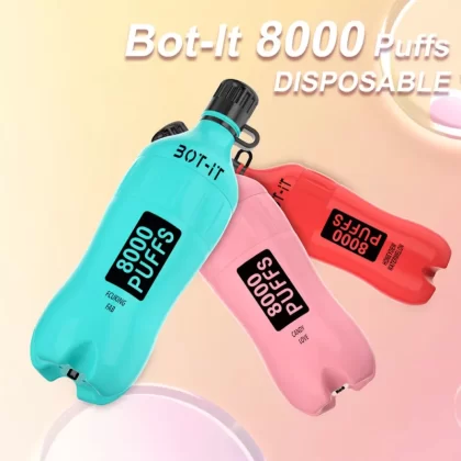 BOT-IT 8000 Pocket Size Edition Rechargeable Disposable Device – 8000 Puffs - Strawberry Kiwi