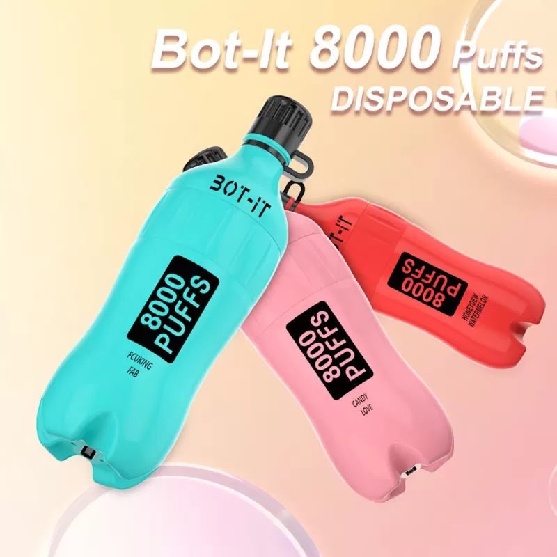 BOT-IT 8000 Pocket Size Edition Rechargeable Disposable Device – 8000 Puffs - Strawberry Kiwi