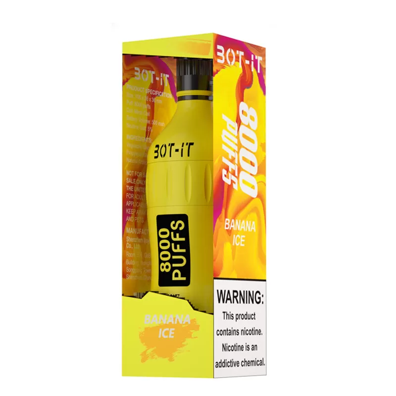 BOT-IT 8000 Pocket Size Edition Rechargeable Disposable Device – 8000 Puffs - Strawberry Kiwi - Image 3
