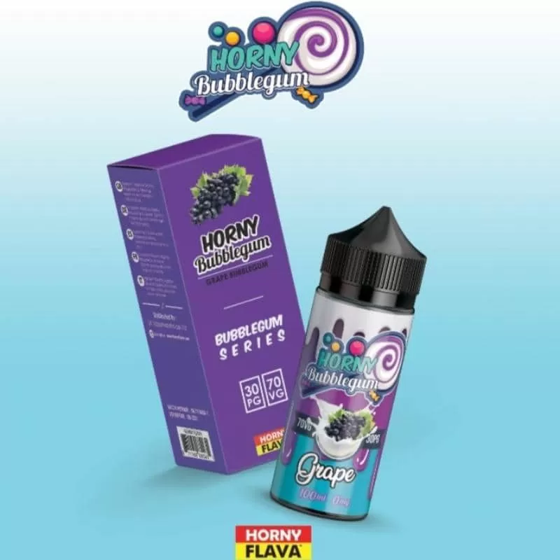Horny Grape Bubblegum 100ml E Liquid by Horny Flava - 3 mg / 100 ml