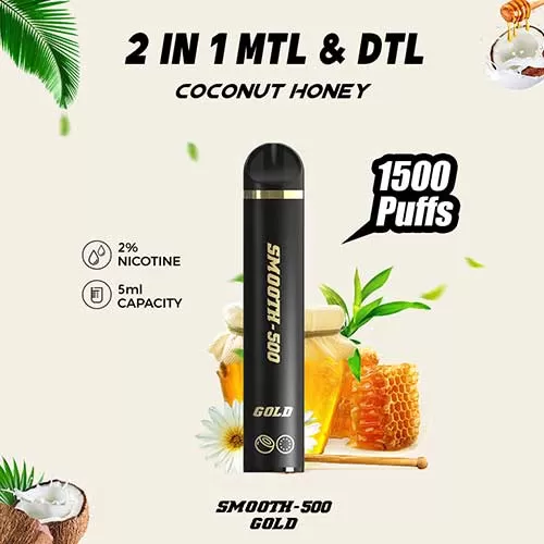 Smooth-500 Gold (1500 MTL & DTL Puffs) - Kiwi Strawberry - Image 3