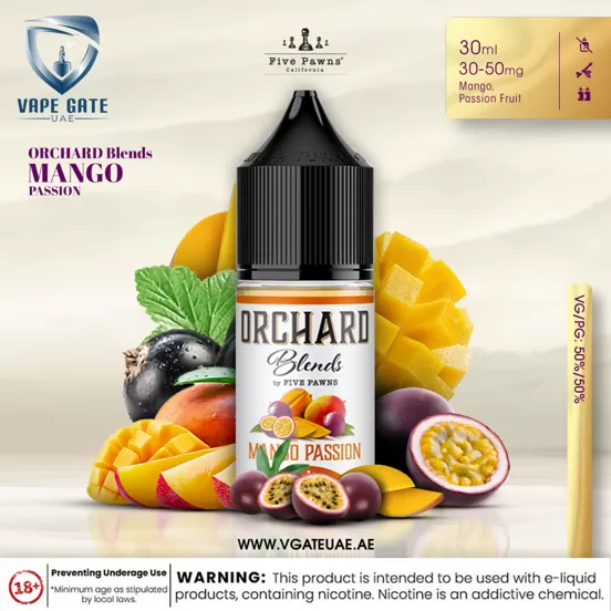 MANGO PASSION – ORCHARD BLEND FRUIT SALTNIC BY FIVE PAWNS - 30 mg / 30 ml