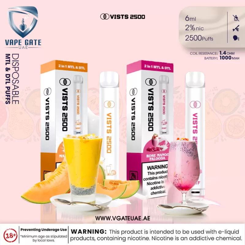 Vists 2500 – Disposable (20MG - MTL & DTL Puffs) - Champions - Image 3