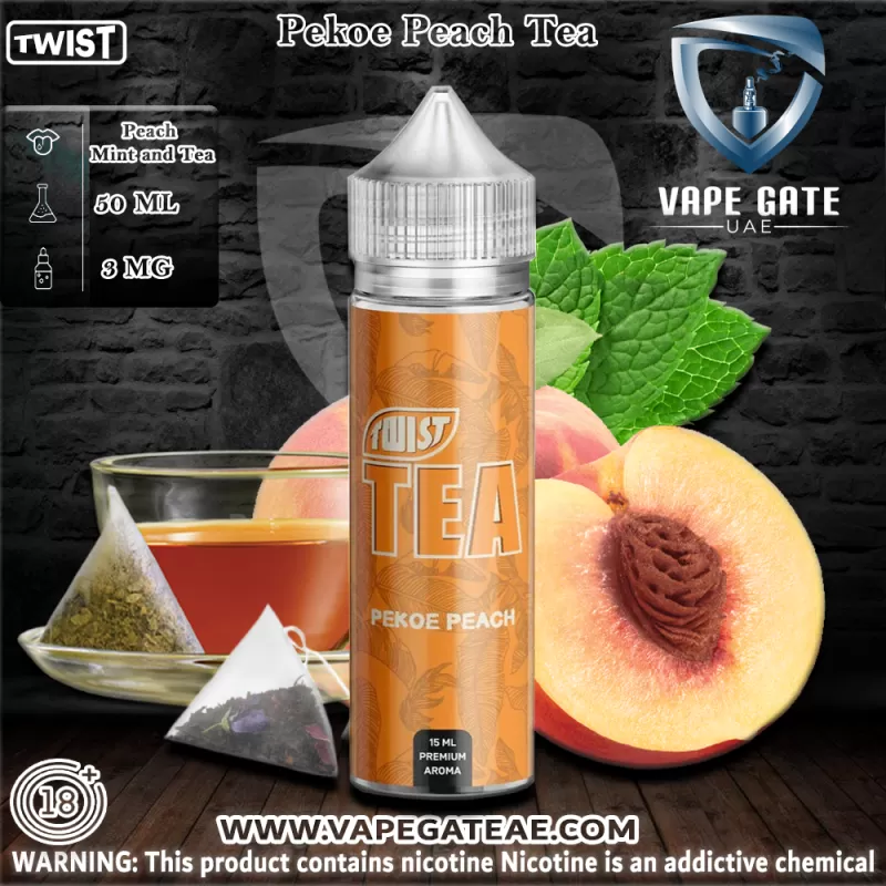 Pekoe Peach 50ml Ejuice by Twist Tea PGVG - 6 mg - 50 ml