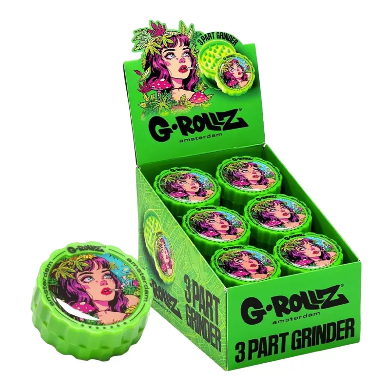 G-Rollz Collector 3-Part Grinder 53mm (18pcs Display) - Rap - Black