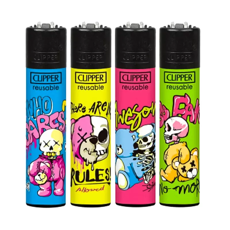 CLIPPER Lighters Printed Various Designs Box Of 48 - Green Bait - Image 3