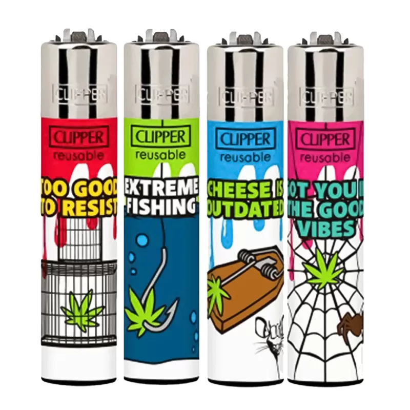 CLIPPER Lighters Printed Various Designs Box Of 48 - Leaf High - Image 2