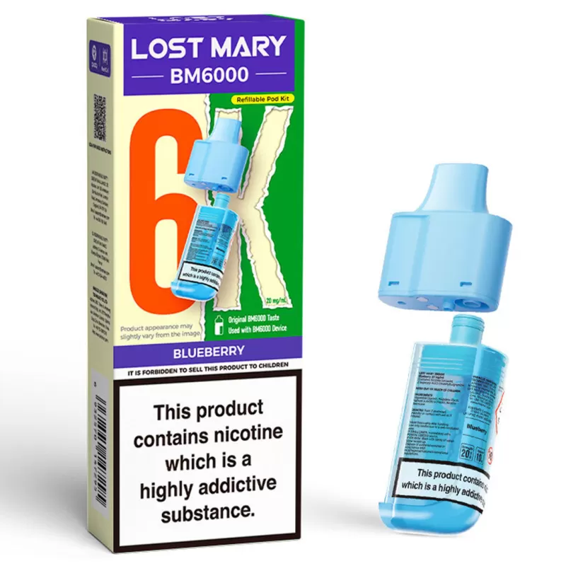 Lost Mary BM6000 Prefilled POD 0mg ZERO - Cherry Ice - Image 2