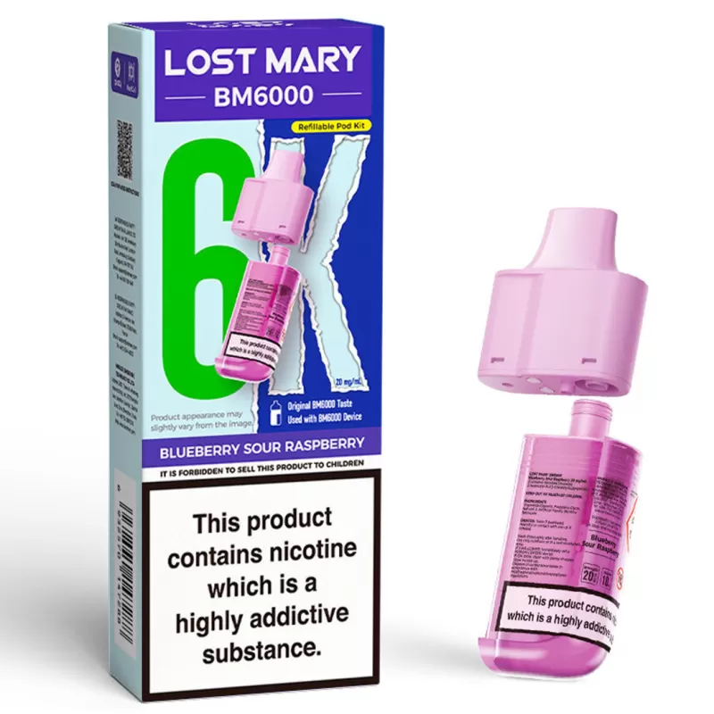 Lost Mary BM6000 Prefilled POD 10mg - Strawberry Kiwi - Image 3