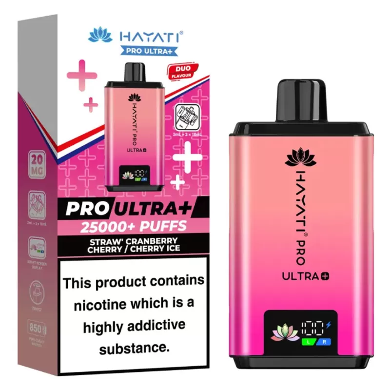 Hayati Pro Ultra Plus 25K Prefilled KIT - Straw Cranberry Cherry +Cherry Ice - Image 2