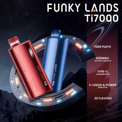 Funky Lands Ti7000 Rechargeable Disposable - Pink Bomb (Pink Grapefruit)