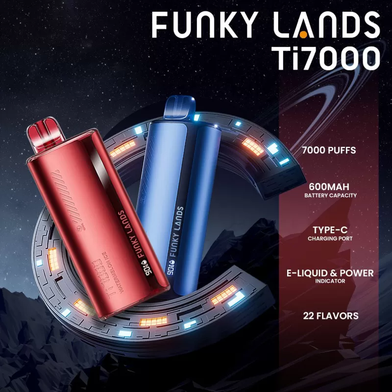 Funky Lands Ti7000 Rechargeable Disposable - Cantaloupe Apple