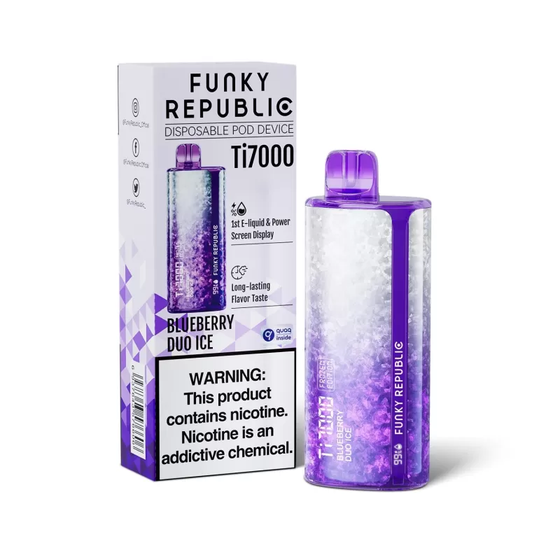 Funky Lands Ti7000 Rechargeable Disposable - Blue Red Mint - Image 3