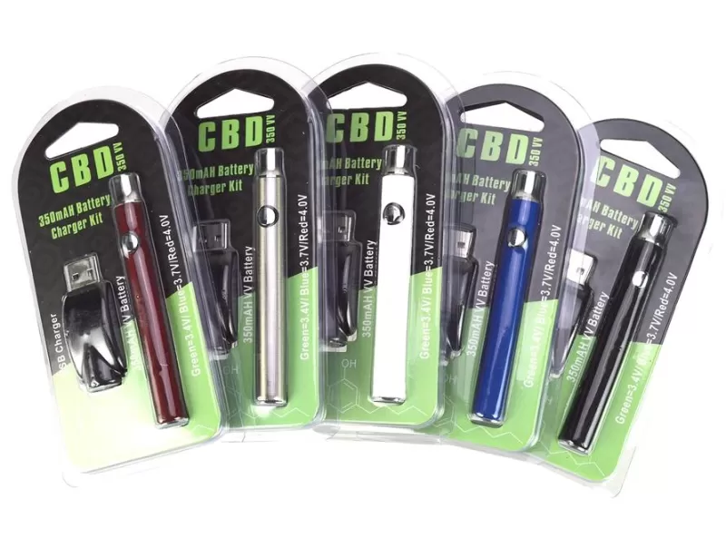 Variable Voltage 350mAh Mini Vape Pen Battery & USB Charger Kit - Rainbow