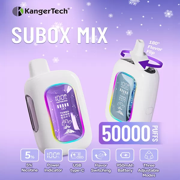 Kanger Subox Mix 50K 50000 Puffs 2-in-1 Disposable Kit - Mango Ice/Watermelon Ice / 50mg / 1pc / US-1 Warehouse - Image 3