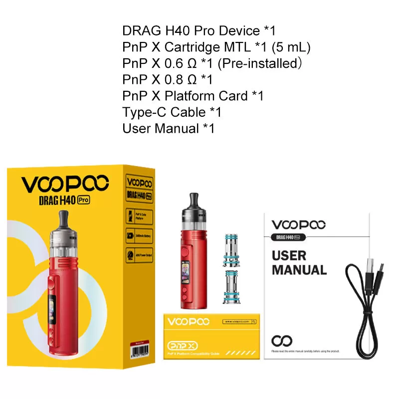 VOOPOO Drag H40 Pro Pod Kit 40W - Spray Black - Image 3