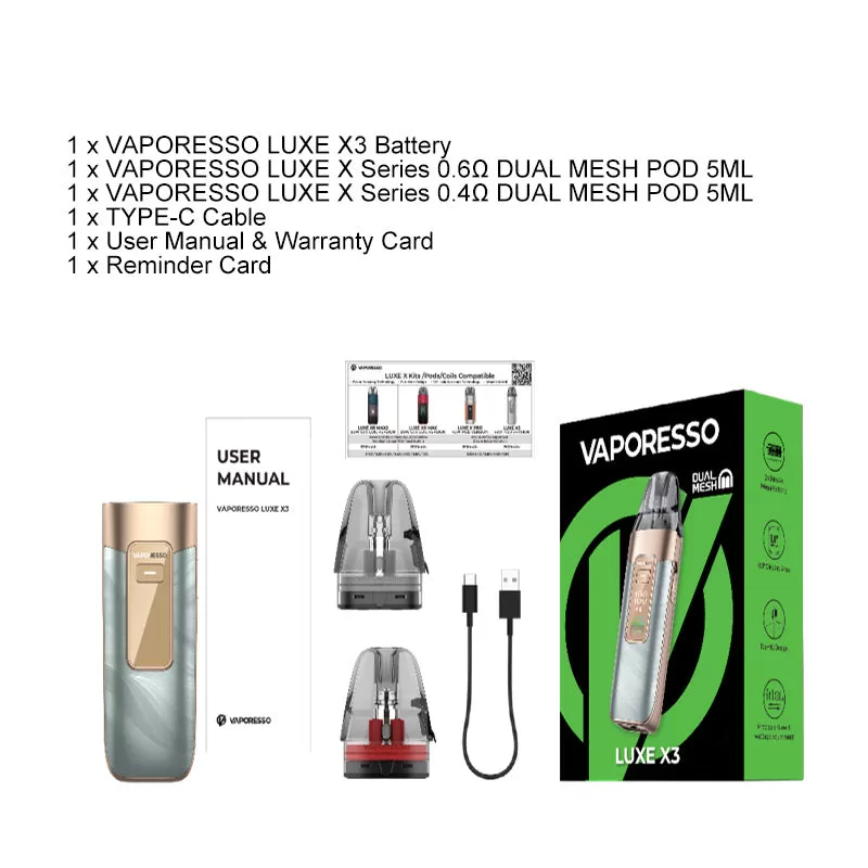 Vaporesso LUXE X3 Pod Kit 45W - Carbon Black - Image 3