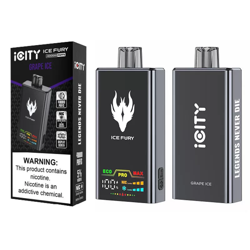 iCity ICE FURY 40K Disposable Kit 900mAh 26ml (40000 Puffs) - Cherry Strazz / 50mg / 1pc / CN-SZ Warehouse