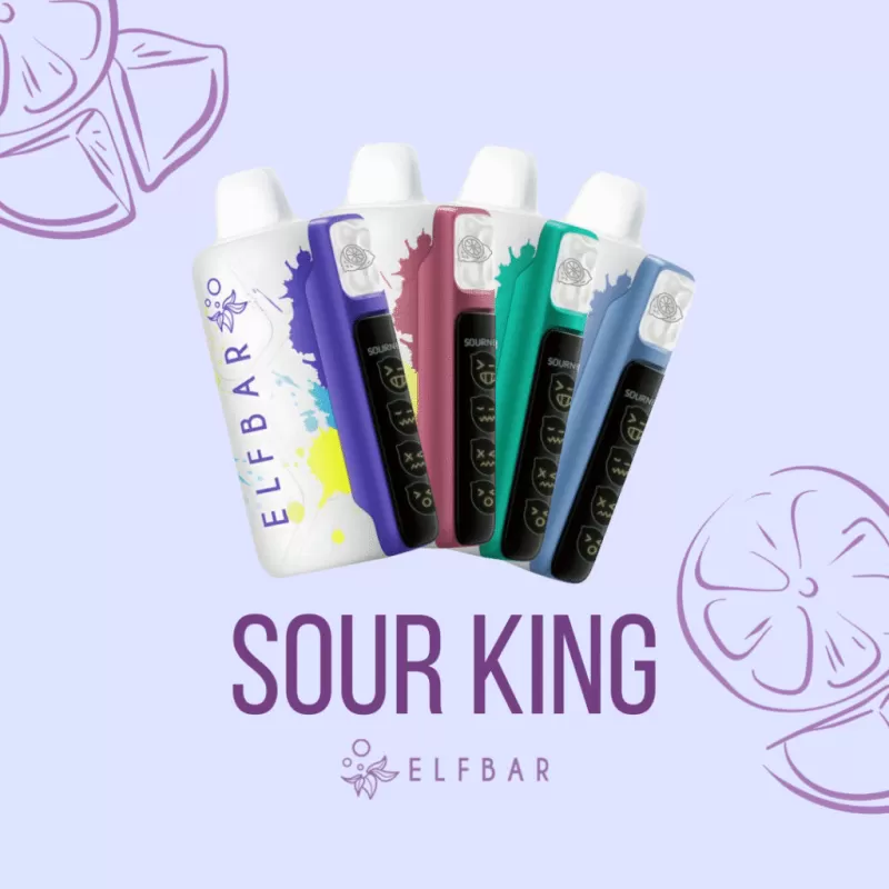 Elf Bar Sour King 30K Rechargeable Disposable Kit (30000 Puffs) - Red Raspberry Strawberry - Image 2