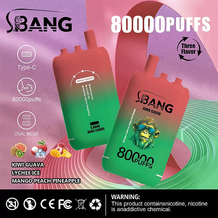 Bang Leader (Bang Legend) 80000 Puff 3-in-1 Flavor 80K Disposable Vape - Kiwi Passion/lychee Ice/mango Peach Pine / 20mg / 1PC / CN-SZ Warehouse - Image 3
