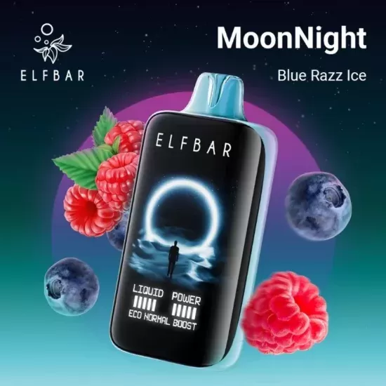 ELF BAR Moon Night 40000 40K Puffs Disposable Vape Kit - Blue Razz Ice / 50mg - Image 3