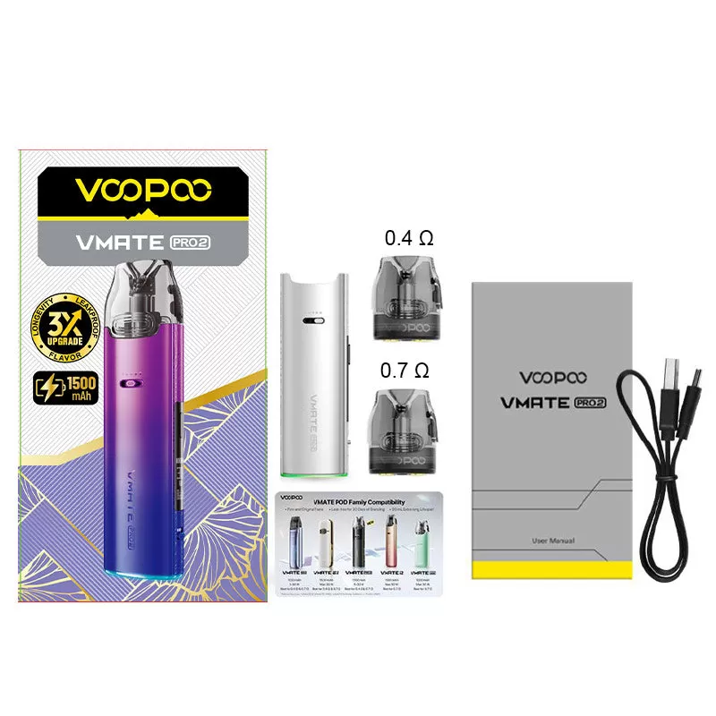 VOOPOO Vmate Pro 2 Pod Kit - Glacier Silver - Image 3
