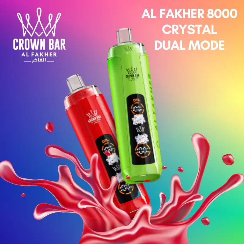 AL Fakher Crown Bar 8000 Crystal Dual Mode Disposable Kit - Cherry Ice / 5mg / CN-SZ Warehouse - Image 3