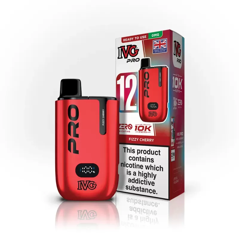 IVG Pro 12 0 Nicotine Vape Kit - Fizzy Cherry - Box of 5 - Image 3