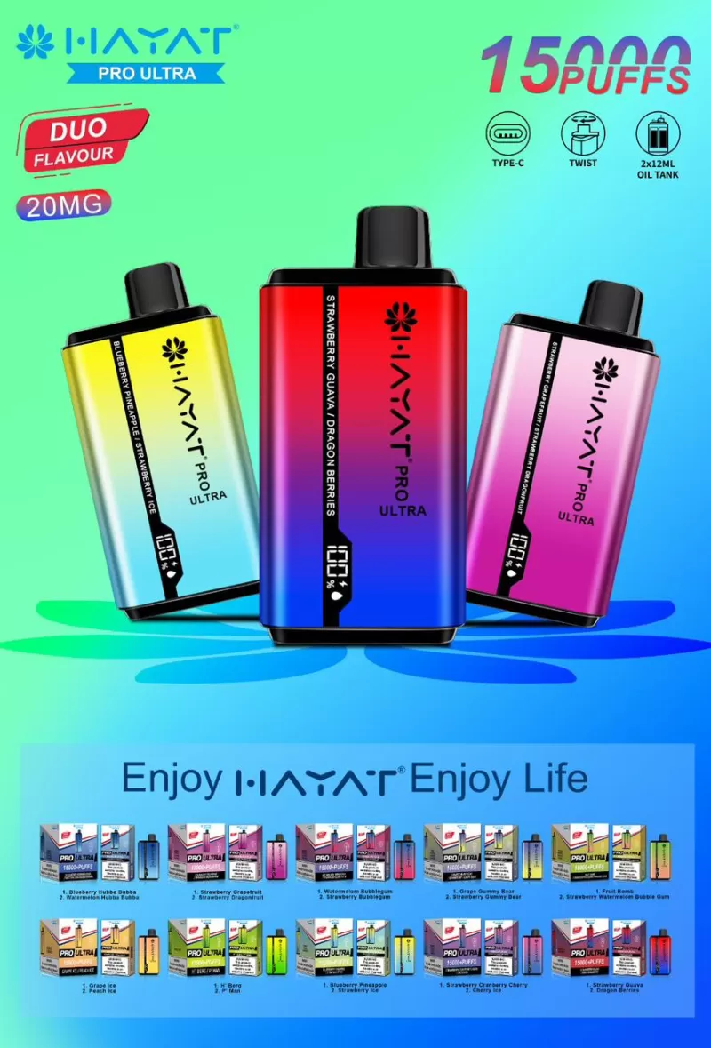 Hayati Pro Ultra 15000 Puffs Disposable Kit - Blue Razz Gummy Bear / Blue Razz Gummy Bear / 20mg / 1pc / CN - SZ Warehouse - Image 2