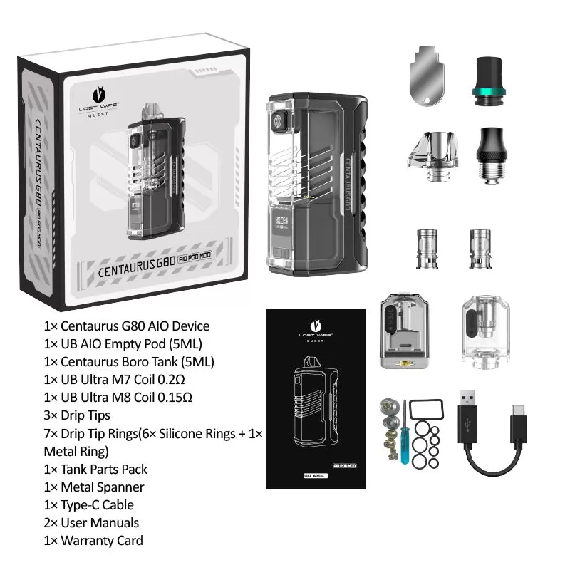 Lost Vape Centaurus G80 80W AIO Pod Mod Kit - Midnight Dark - Image 3