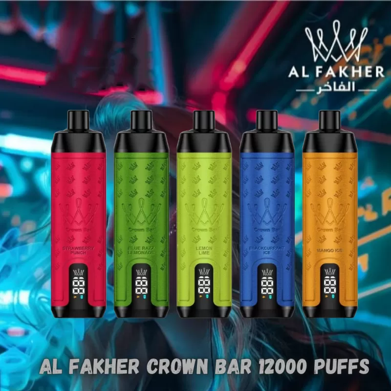 Al Fakher Crown Bar 12000 Puffs Shisha Hookah Disposable Vape - TWO APPLE