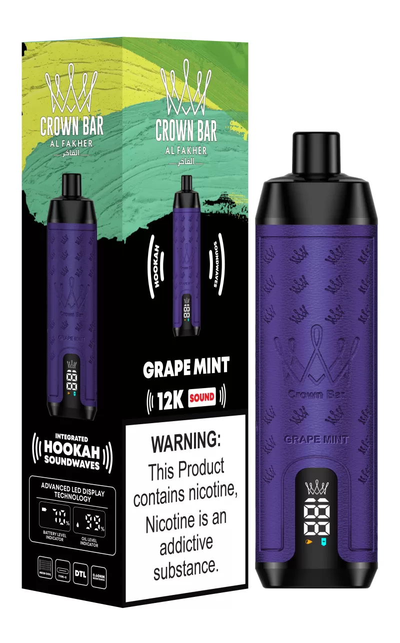 Al Fakher Crown Bar 12000 Puffs Shisha Hookah Disposable Vape - LEMON MINT - Image 2