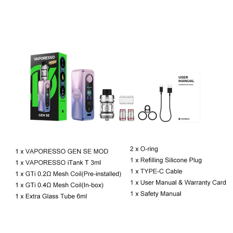 Vaporesso GEN SE 80W Kit With iTank T Atomizer 3ml - Hot Pink - Image 3
