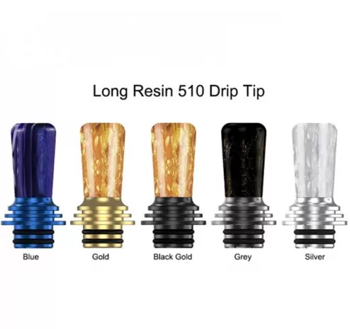 Hellvape Dead Rabbit MTL RTA Long Resin 510 Drip Tip - Gold