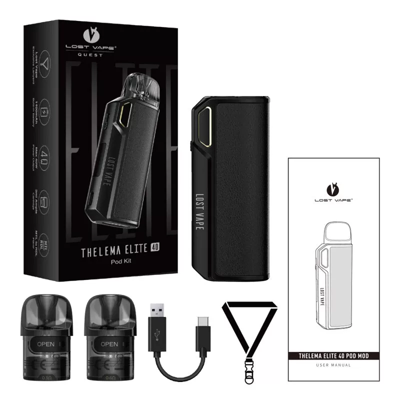 Lost Vape Thelema Elite 40 Pod Kit 1400mAh - Emerald Carbon - Image 3