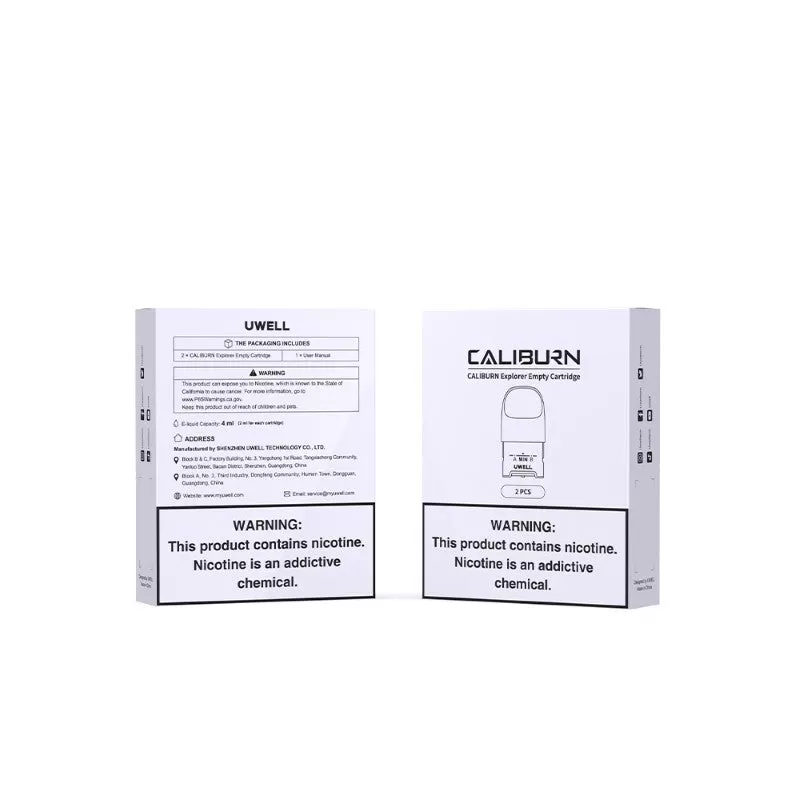 Uwell Caliburn Explorer Empty Pod Cartridge 2ml 2pcs/pack - Image 2