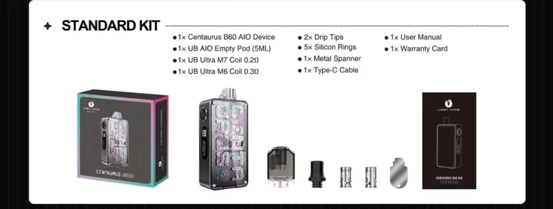 Lost Vape Centaurus B60 AIO Pod Kit 1600mAh - Spring Blast - Image 2