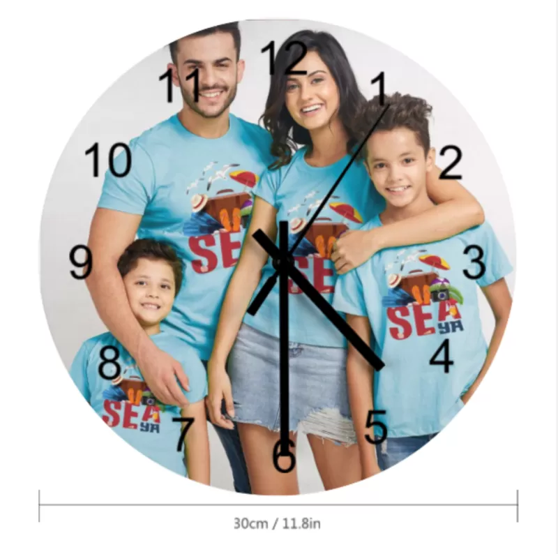 Custom personalised photo retro wall clock (Made in USA, Free Fast Shipping) - Clock Face Printing / 30*30cm - Image 2