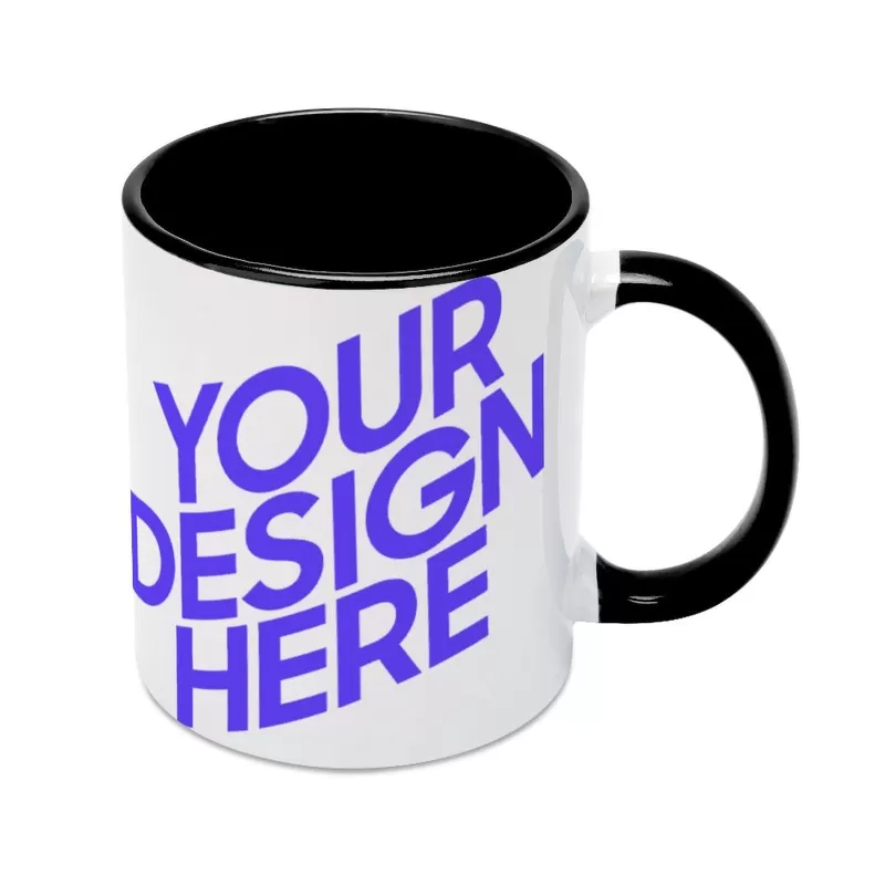 Custom Personalised Photo Coloured Mug Black (Double sided same photos) - Made in USA, Free Fast Shipping - Double sided same photos / 300ml