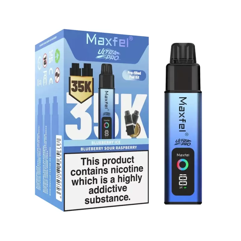 Maxfel Ultra Pro 35K Prefilled Pod Vape Kit - Strawberry Ice / Strawberry Watermelon - Image 2