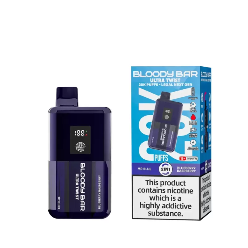 Bloody Bar Ultra Twist 20K Prefilled Vape Kit - Strawberry Kiwi / Peach Mango - Image 2