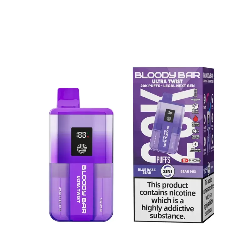 Bloody Bar Ultra Twist 20K Prefilled Vape Kit - Watermelon Ice / Blueberry Cherry Cranberry - Image 3