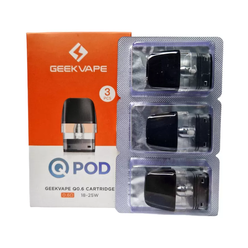 Geekvape Q Replacement Pod Cartridge for Sonder Q/ Q Lite,Wenax Q/Mini/ Pro, AQ Kit, Digi-Q, Aegis Hero Q Wenax Q Ultra, Digi Q Vista Kit 3ml/2ml 3pcs/pack - 0.8ohm(Top Fill) / 2ml