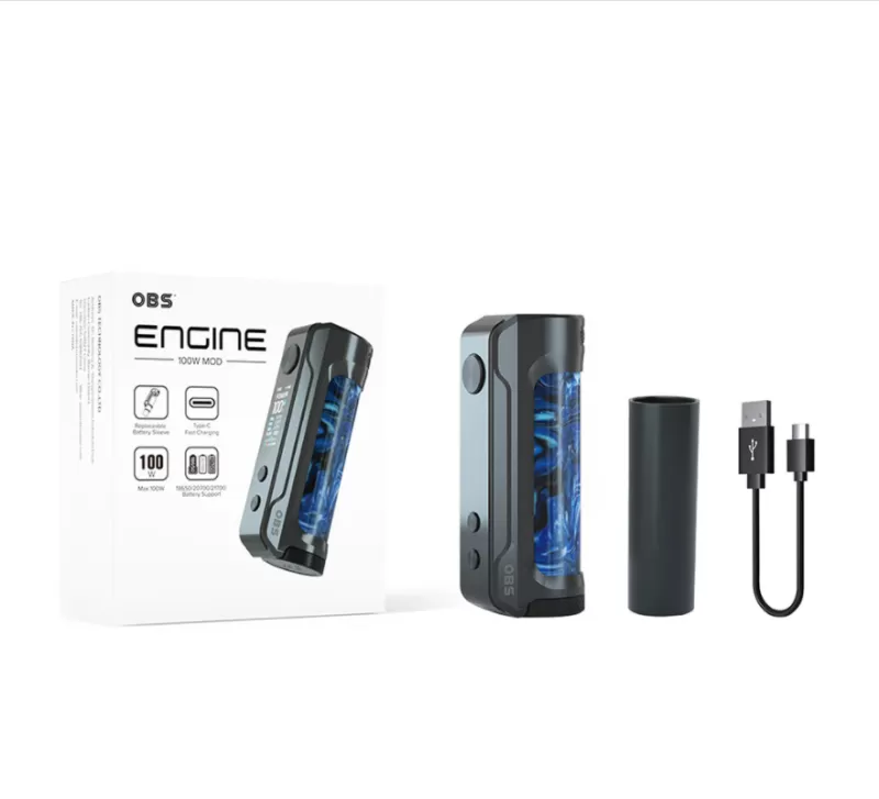 OBS ENGINE Box Mod 100W - Gunmetal Ruby Red - Image 3
