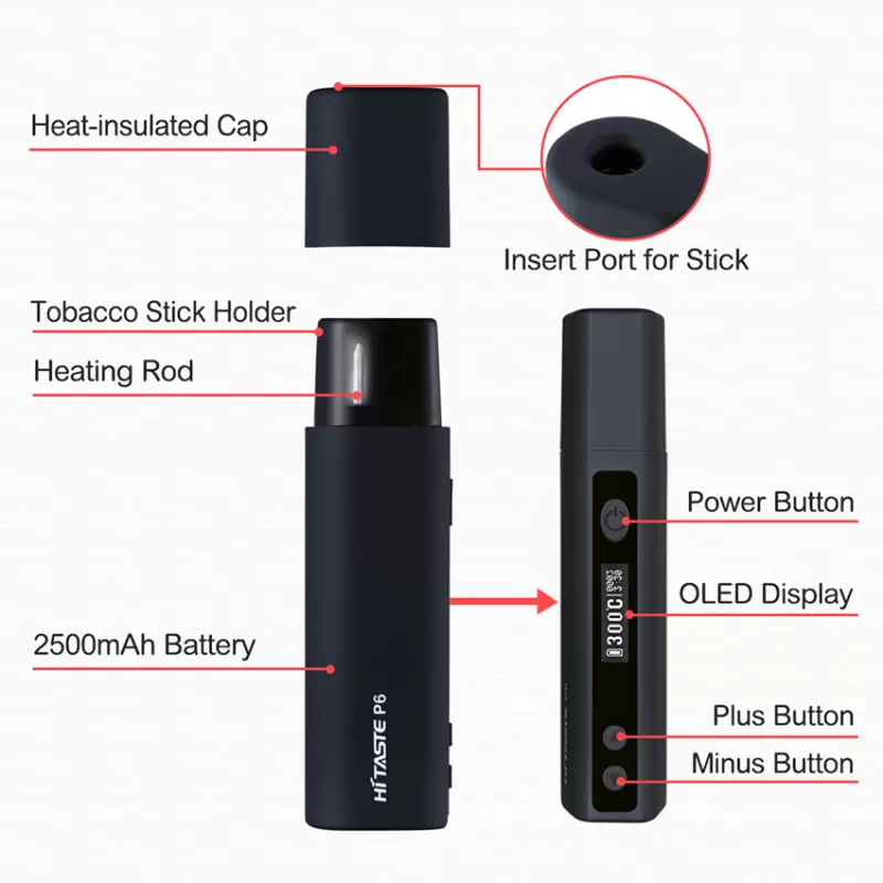 Hitaste P6 Mini Starter Kit 1200mAh - White - Image 3