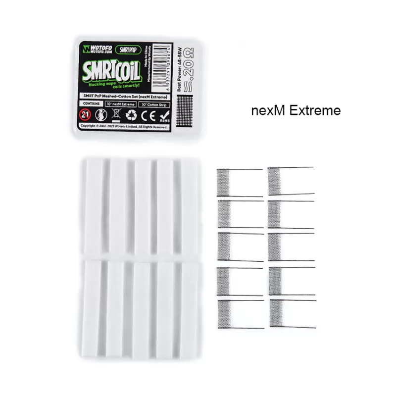 Wotofo SMRT PnP Meshed-Cotton Set Accessories Kit (10pcs/pack) - nexM Chill - Image 2