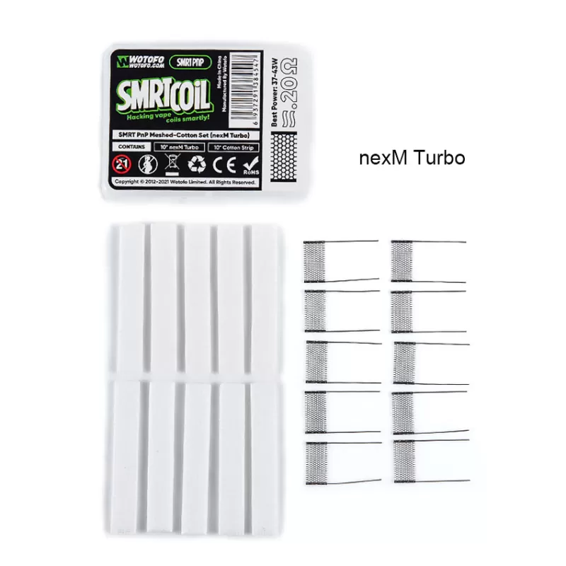 Wotofo SMRT PnP Meshed-Cotton Set Accessories Kit (10pcs/pack) - nexM Chill - Image 3