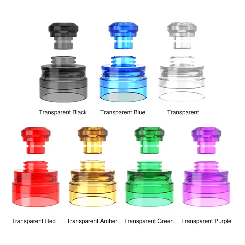 Yachtvape Claymore RDA Cap with Drip Tip - Transparent Amber - Image 2