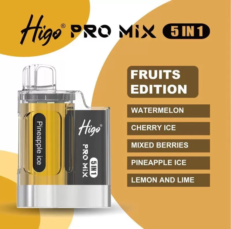 Higo Pro Mix 5 in 1 Disposable Vape Kit - Watermelon Edition Pack of 5 - Image 3